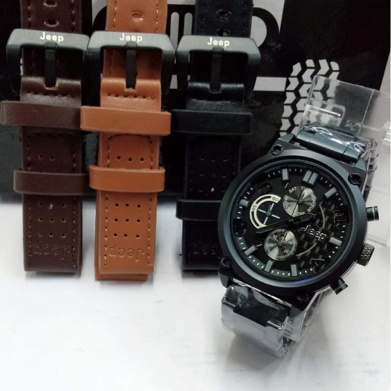 JAM TANGAN RANTAI JEEP FREE 1KULIT 4,5CM