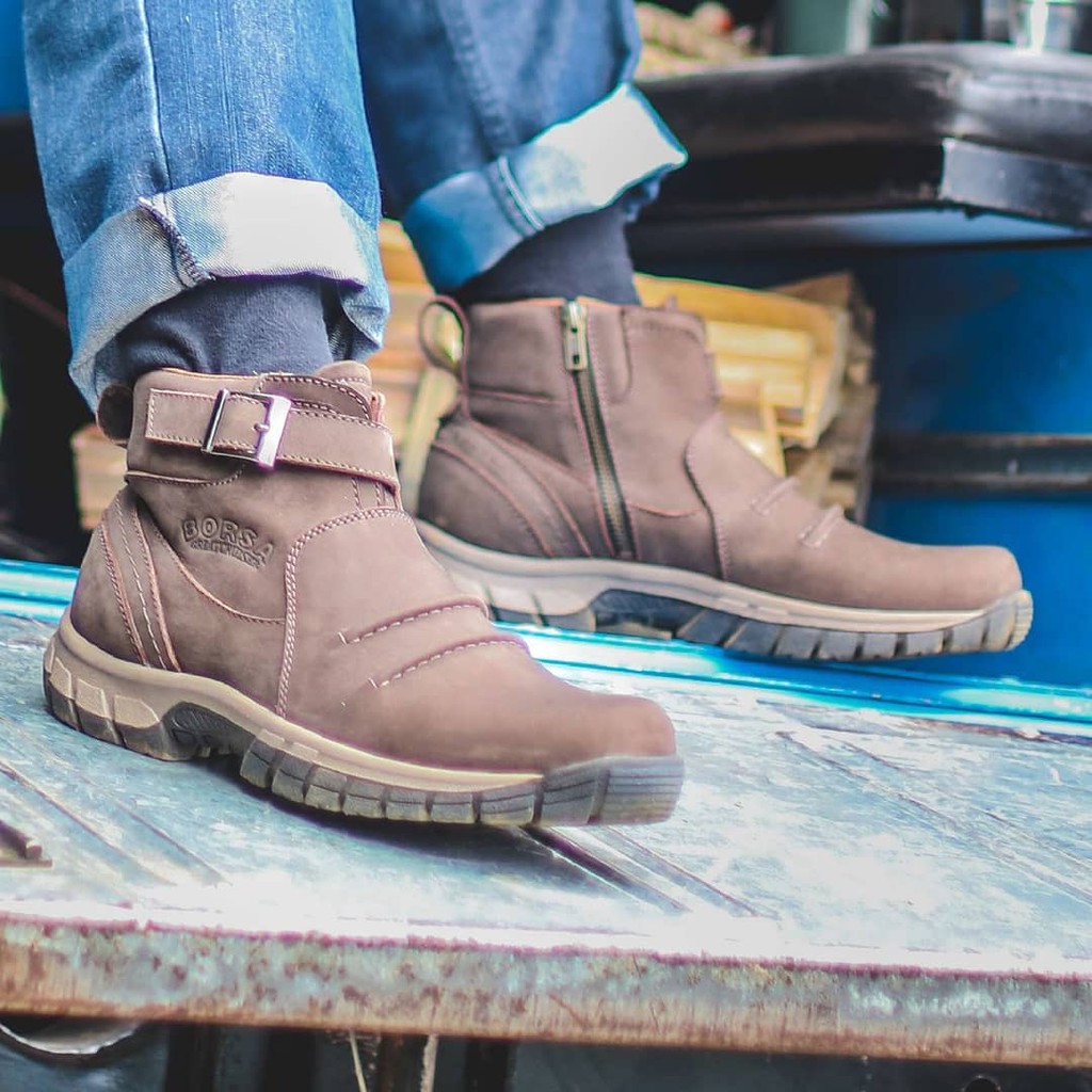 SEPATU BOOTS KULIT BORSA CRUISE COFFEE - ORIGINAL LEATHER BOOTS