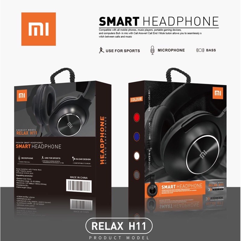 [ H11 XIAOMI ]HEADPHONE BANDO STEREO MUSIC EXTRABASS TYPE RELAX H 11 MEREK XIAOMI