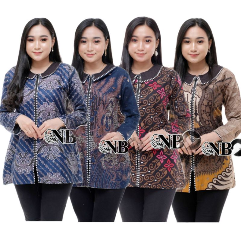 M-L-XL-XXL ATASAN BATIK WANITA MODERN ASJ SA HRB026 MONALISA GENES BLOUSE