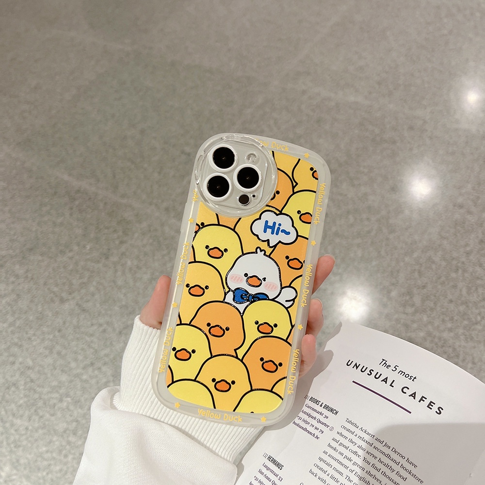 IPHONE Kartun Bebek Kuning Kecil Yang Lucu Penuh Perlindungan Lembut Casing Ponsel Cover Untuk Iphone7 8 PLUS X XR XS 11 12 13 14 PRO MAX SE 2020