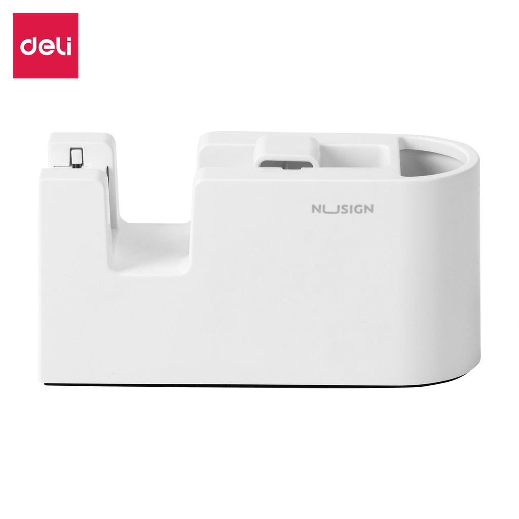 Nusign Tape Dispenser / Tempat Selotip Isolasi Dengan Pen Holder Alas Anti Slip ENS123