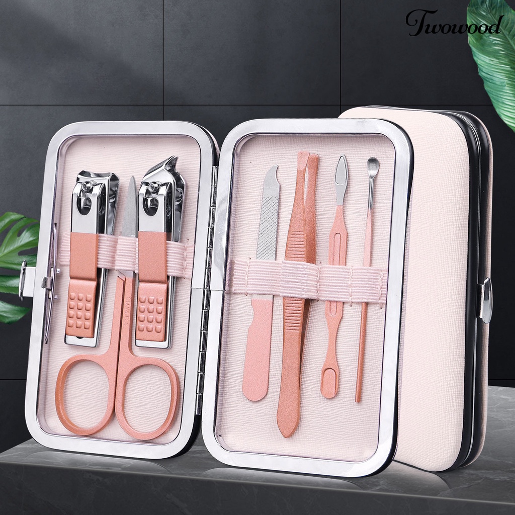 7pcs / Set Gunting Kuku Multifungsi Bahan Stainless Steel Untuk Salon