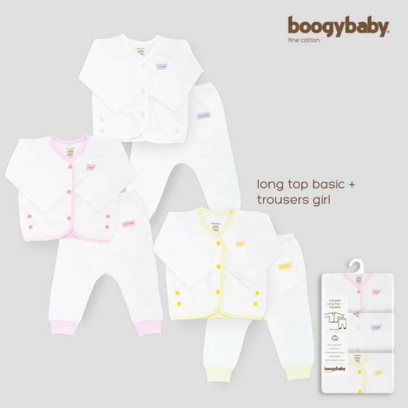 Bassic Cotton Setelan Long Top + Trousers (Girl) (3-6)