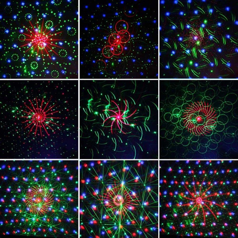 Lampu Proyektor Laser LED Disco DJ Club Light RGB 60 Patterns Remote