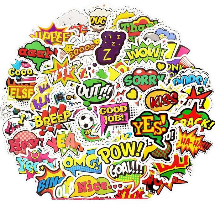 

[[BISA COD]] Stiker Koper Desain Kata Pop Style Text Sticker Buzzword LOL PROMO SPECIAL Kode 344