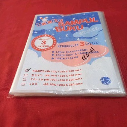 

Plastik Sampul Buku Kwarto Ukuran 16 cm x 21 cm isi 60 lembar