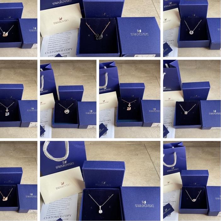 KALUNG SWAROVSKI - SWAROVSKI NECKLACE FULL SET SWAN ICONIC BRACELET GELANG  ORIGINAL 100% .,