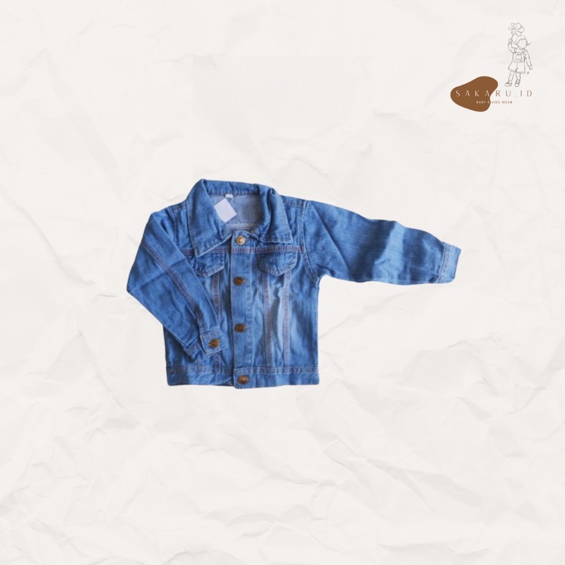 SAKARU - OVERSIZE DENIM JACKET - KIDS BABY UNISEX BOY GIRL JEANS JAKET OVERSIZED ANAK BAYI BABYLANO-Blue