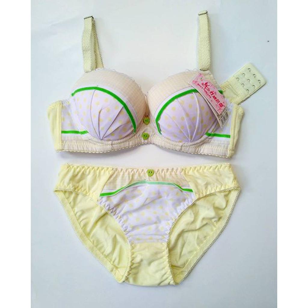 BRA BH SET CELANA DALAM CD LUCU UNDERWEAR MURAH KUNING