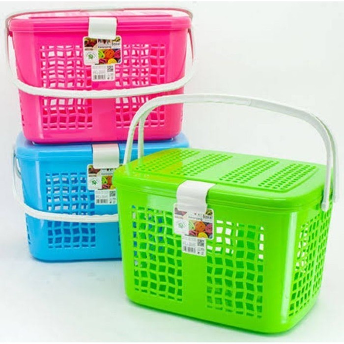 Keranjang Belanja Green Leaf 1529 Laundry Basket Pasar Box Penyimpanan Kandang Kucing Hewan Malvin Rio Large