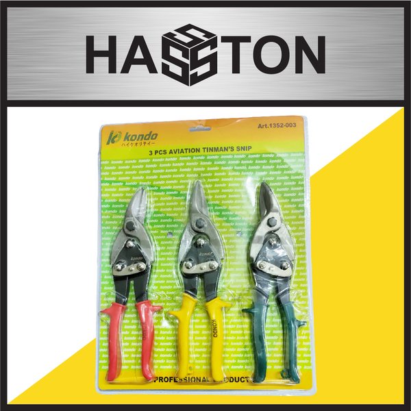 

KONDO 1352-003 Gunting Seng Plat Holo Set 3Pcs Aviation Tinman Snip
