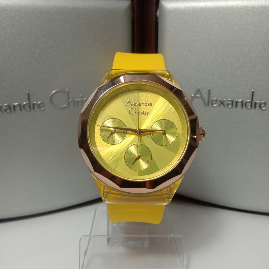 JAM TANGAN WANITA ALEXANDRE CHRISTIE AC 2808 RUBBER ORIGINAL GARANSI RESMI 1 TAHUN