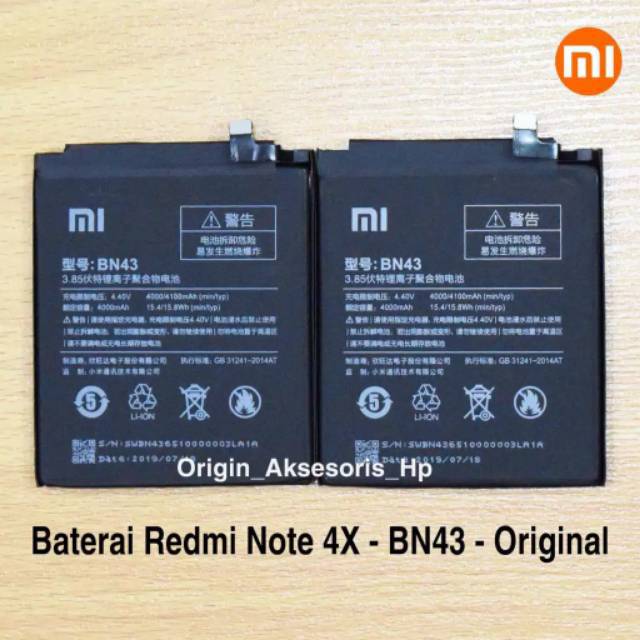 BATRE ORIGINAL XIAOMI NOTE 4X  BN 43