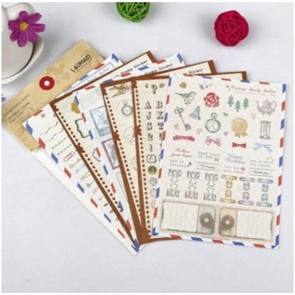 LADMAID Diary Deco - Vintage Stamp Sticker (6pcs)