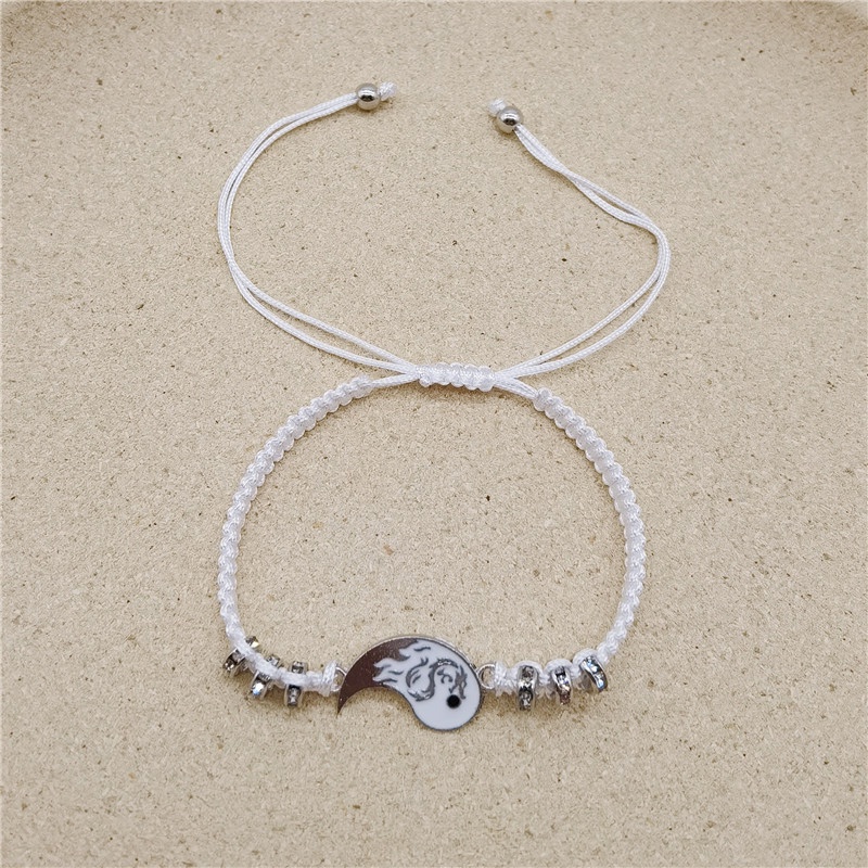 2pcs Gelang Couple Dikepang Gosip Tai Chi Adjustable Fashion Accessories Hadiah Aksesoris Bracelet-Won