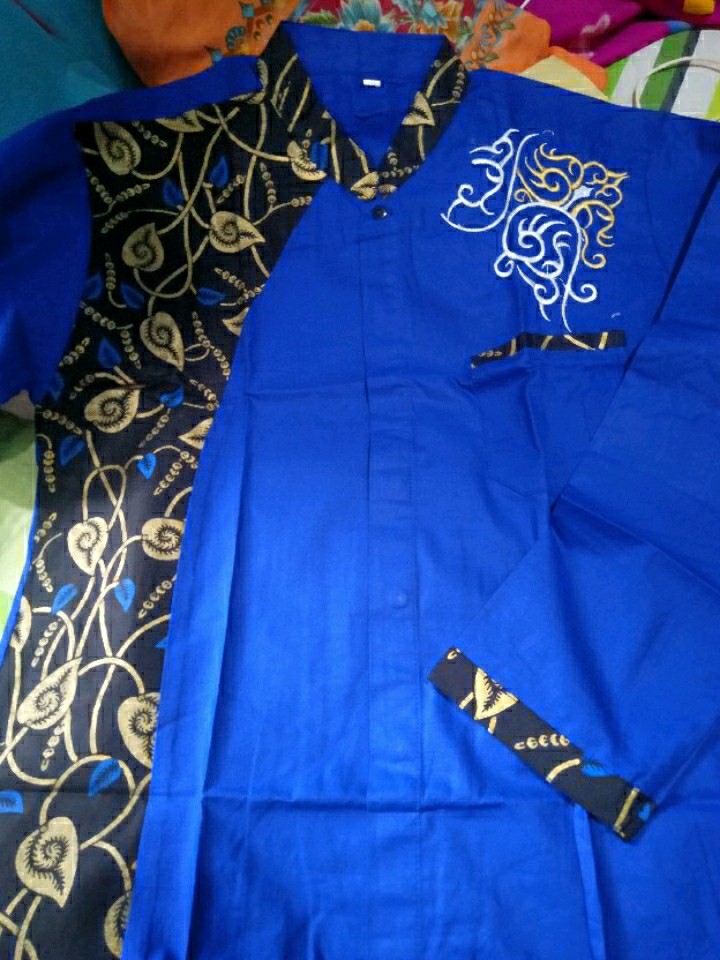 Jauhar Kemeja Pria Lengan Panjang Kombinasi Baju Atasan Pria