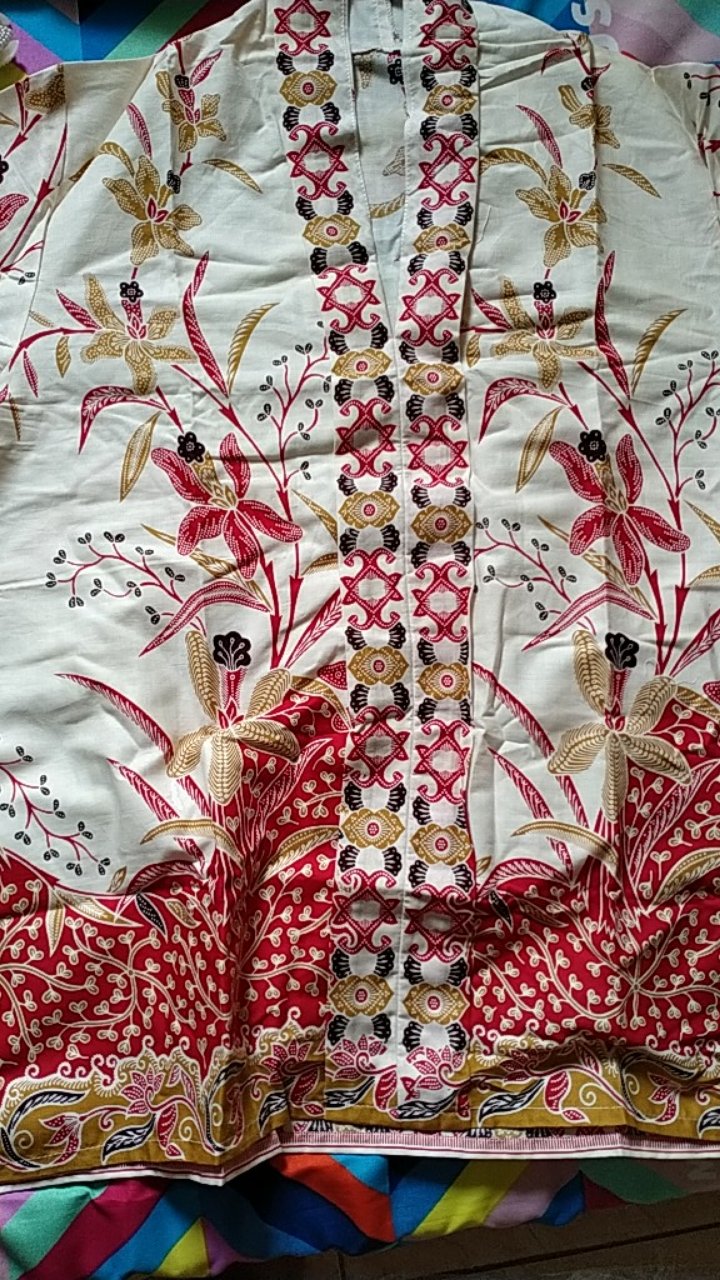 Blus Waka Cibulan Anggrek Putih Baju Batik Atasan Wanita