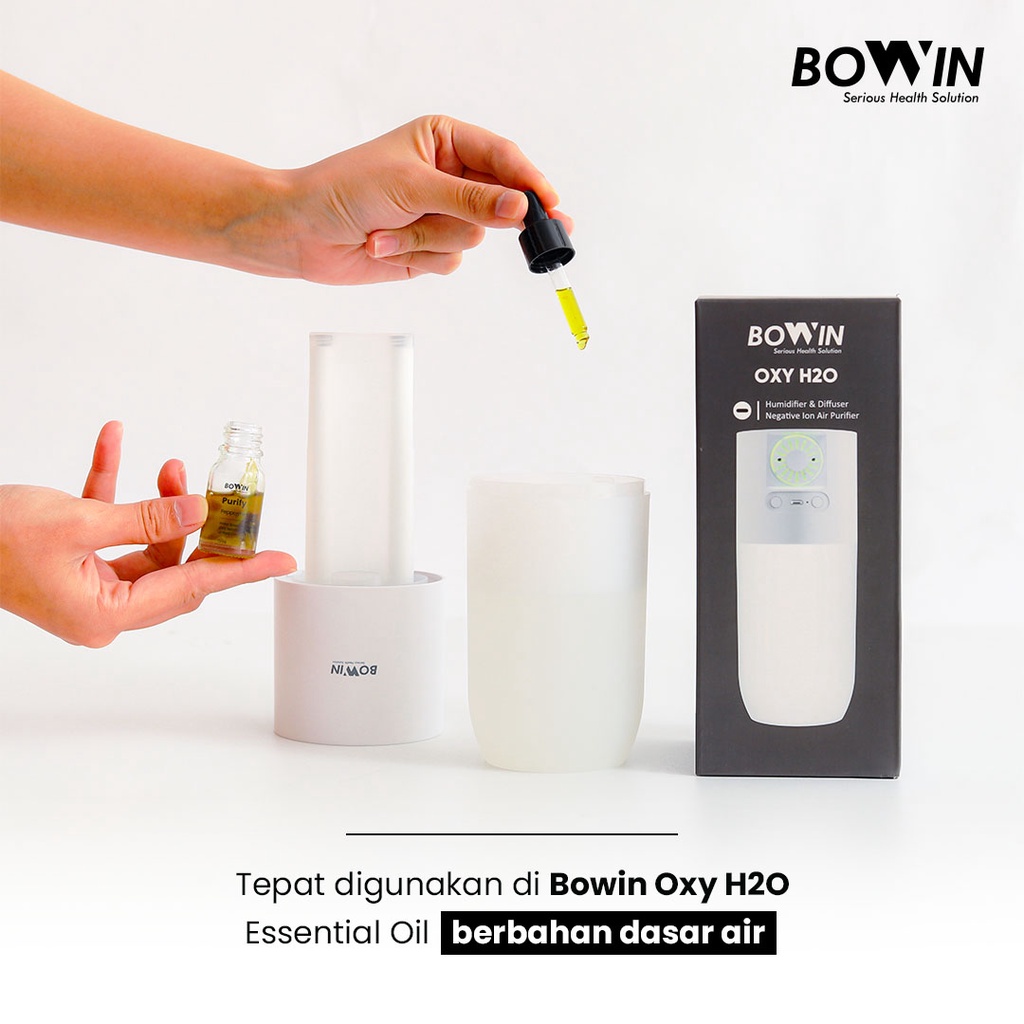 Bowin Essential Oil + Dry Flower | 100% Organic &amp; Therapeutic - Water Based Aromatherapy | (Humidifier, diffuser, air purifier)