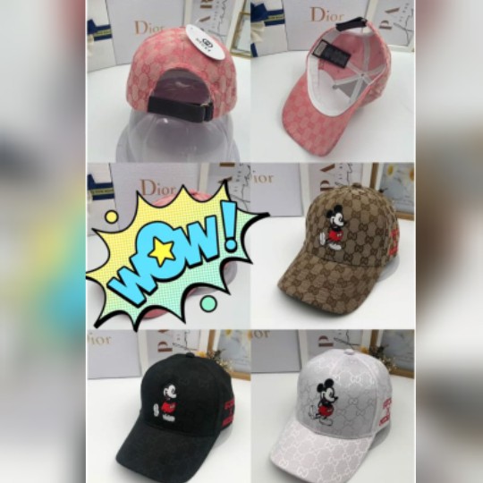 topi gucci mickey/topi gucci wanita - Hitam Diskon