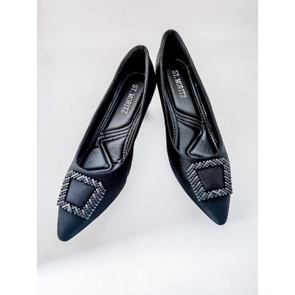ST. MORITZ 999-186 Black sepatu kerja wanita/pantofel