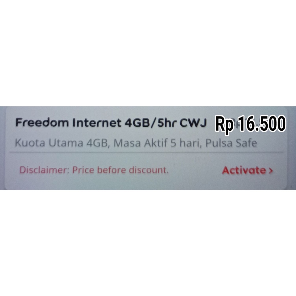voucher im3 freedom 4gb 5hr