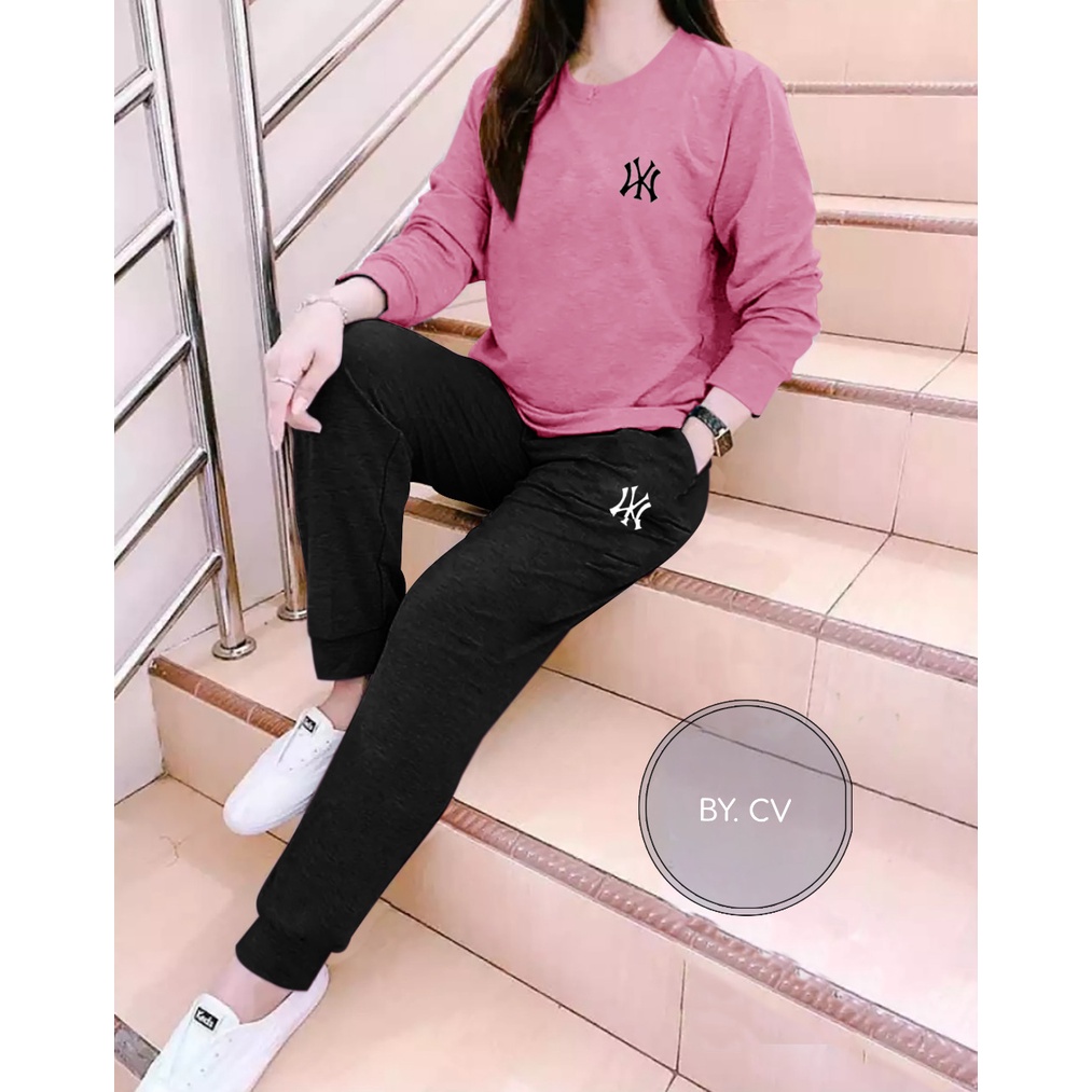 fashion_cools~bisa cod - SETELAN LOGO NY GIRL TERBARU-SETELAN OLAHRAGA WANITA KEREN KEKINIAN DAN TERLARIS