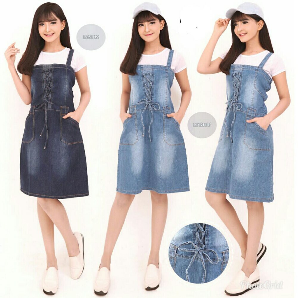 Unik so 2 Maya overall trendi murah modis elegan Bahan jeans XL bigsize jumbo Berkualitas