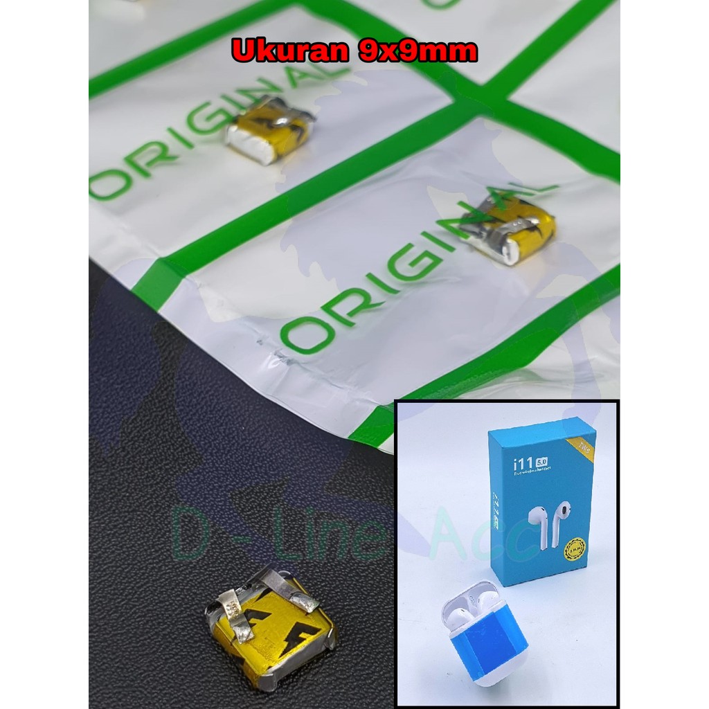 Battery Batre Baterai TWS i7s i11 i12 414141 Ukuran 9x9mm