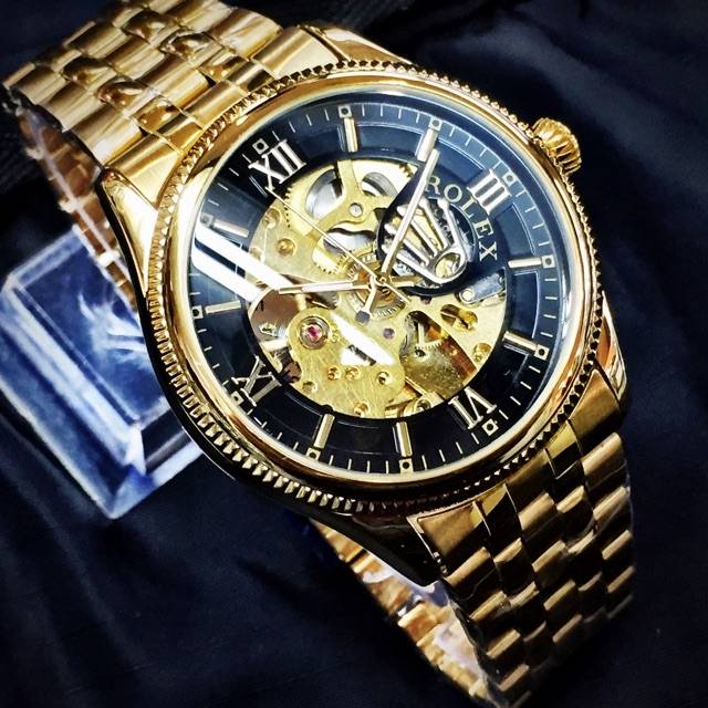 Rolex Medium Chain Skeleton GoldBlack