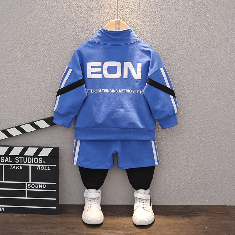 Promo !! Setelan anak cowok / setelan sweater eon text chest ukuran 1-3tahun / Setelan baju anak import / Setelan sweater keren