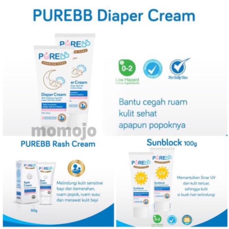 PURE Baby Cream Premium Care Diaper Cream | Rash Cream | Sunblock | Baby Lotion | Itchy Cream | Soothing Cream