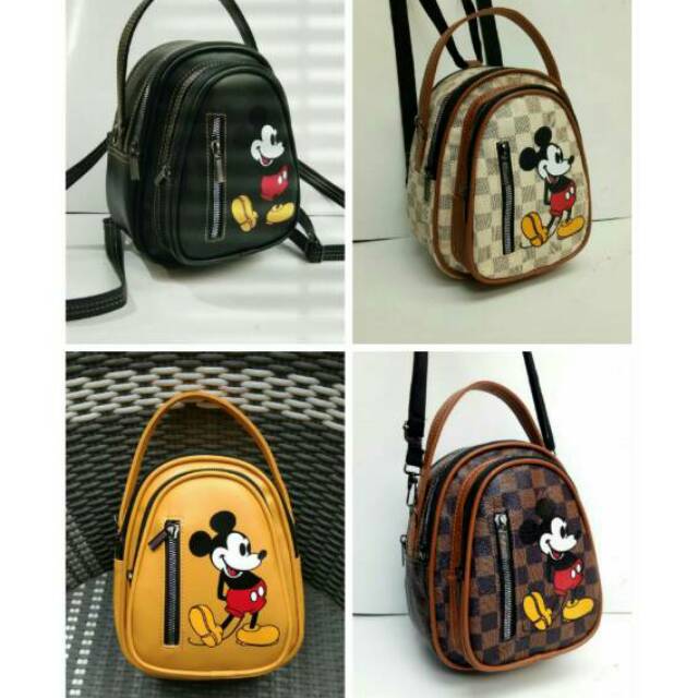 Tas mewah wanita/cahanel GG Import relpick bisa ransel Tas Mini mikey mouse LV