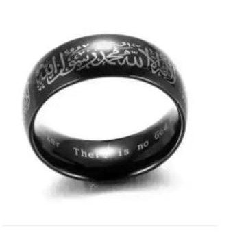 Jual Cincin Muslim Tauhid Islam Lafadz Syahadat Stainless Steel Model Ukir Dijamin Ori
