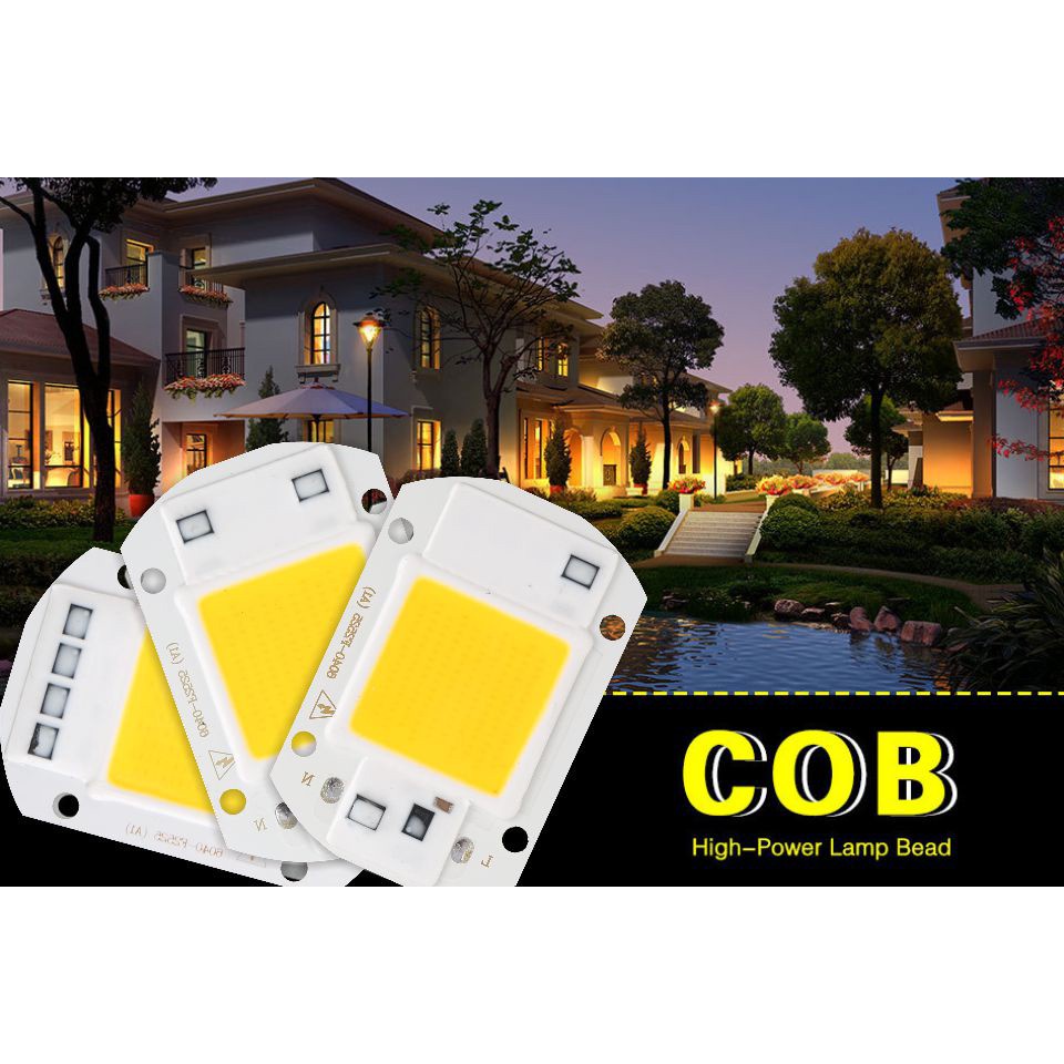 GS8 Lampu COB LED Floodlight Spotlight 220V 50W 3000~3500K Chip Warm White OMLL72WH