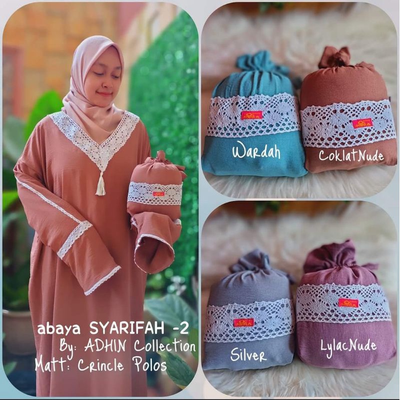 Abaya Crinkle Syarifah 2,abaya Polos, abaya travel, Abaya kekinian