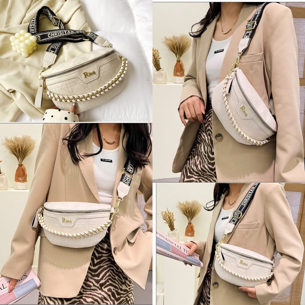 TAS SELEMPANG WANITA BUENDIA WAIST BAG DADA IMPORT KULIT FASHION KOREA KEKINIAN MURAH BATAM PREMIUM