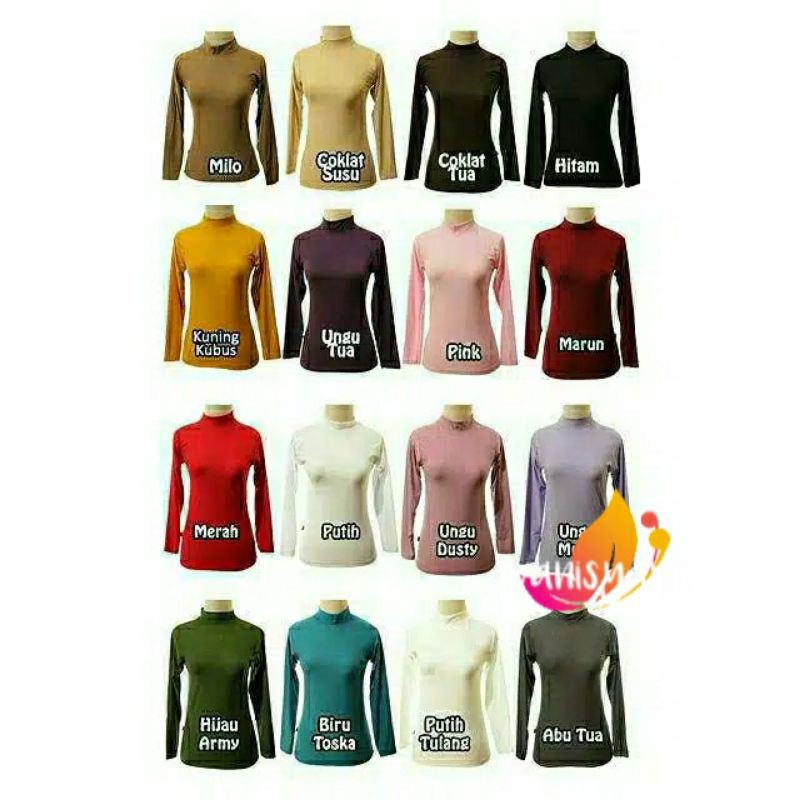 Manset Kaos Zipper, Ritsleting Belakang (Standar / Jumbo)