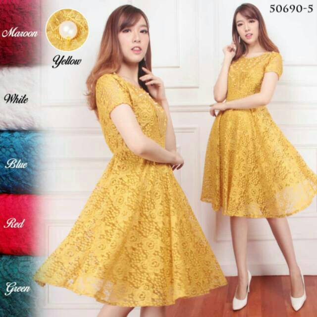 Dress Full Brukat tile bordir 3D