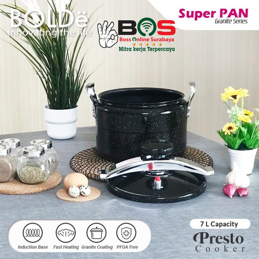 Bolde Panci Presto Granite 7 Liter Bolde Super Pan Presto Induksi