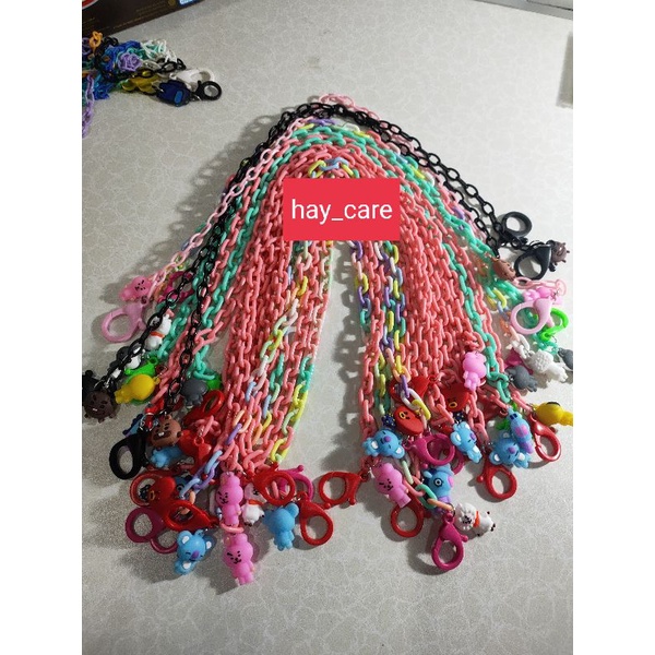 KALUNG MASKER ANAK & DEWASA / RANTAI KALUNG EMPENG BAYI  BT21 2 SISI /KONEKTOR MASKER LUCU /TALI MAS