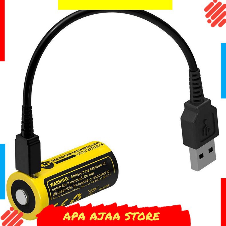 Hot Promo ! NITECORE 16340 Micro USB Rechargeable Li-ion Battery 650mAh - NL1665R