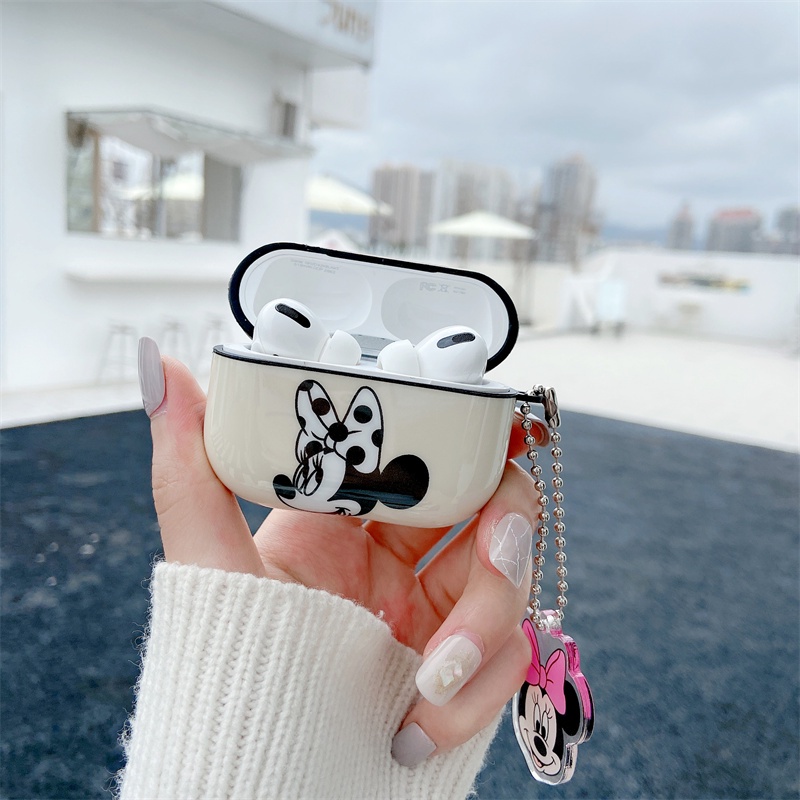 Case TPU Motif Kartun Mickey Minnie Mouse Cover Compatible Untuk Airpods1 2 3 Pro Wireless Bluetooth