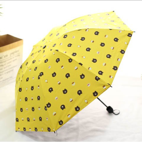 Payung Lipat Ala Korea Soft Flower Ice Bear Llne family Korea Lucu imut Unik Umbrella Manual