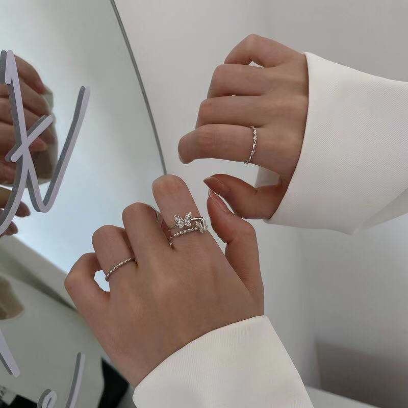 Set Cincin Aneka Bentuk Gaya Korea Untuk Wanita