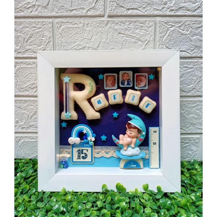Biodata bayi 3D Baby boy box frame/ baby gift