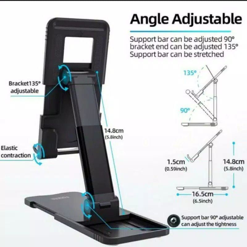 Holder HP Lipat Cas HP Tempat Dudukan Stand HP Ponsel Lipat Portable Serbaguna Folding Bracket Phone Holder &amp; HD23 Phone Stand Holder Dudukan HP