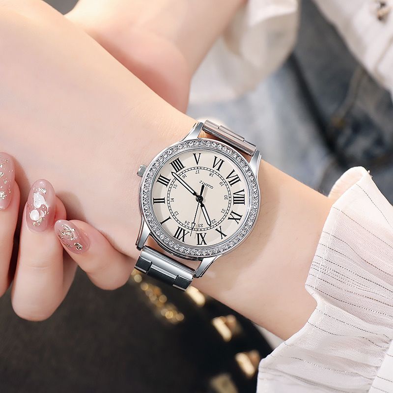 ✅COD Jam Tangan Wanita Geneva Romawi Diamond Stainless