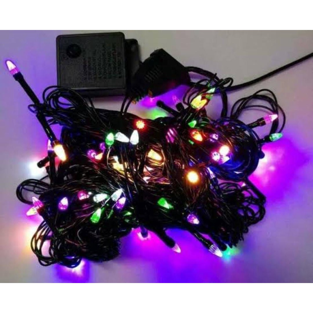 Lampu Tumblr Agustusan Lampu Rainbow Lampu Natal Kabel Hitam 7 Color RGB Warna Warni Merah Putih