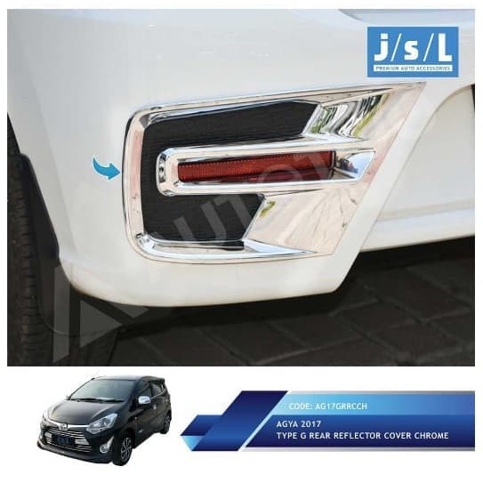 Cover Bumper Reflektor New AYLA 2017 Type G Chrome-Krom